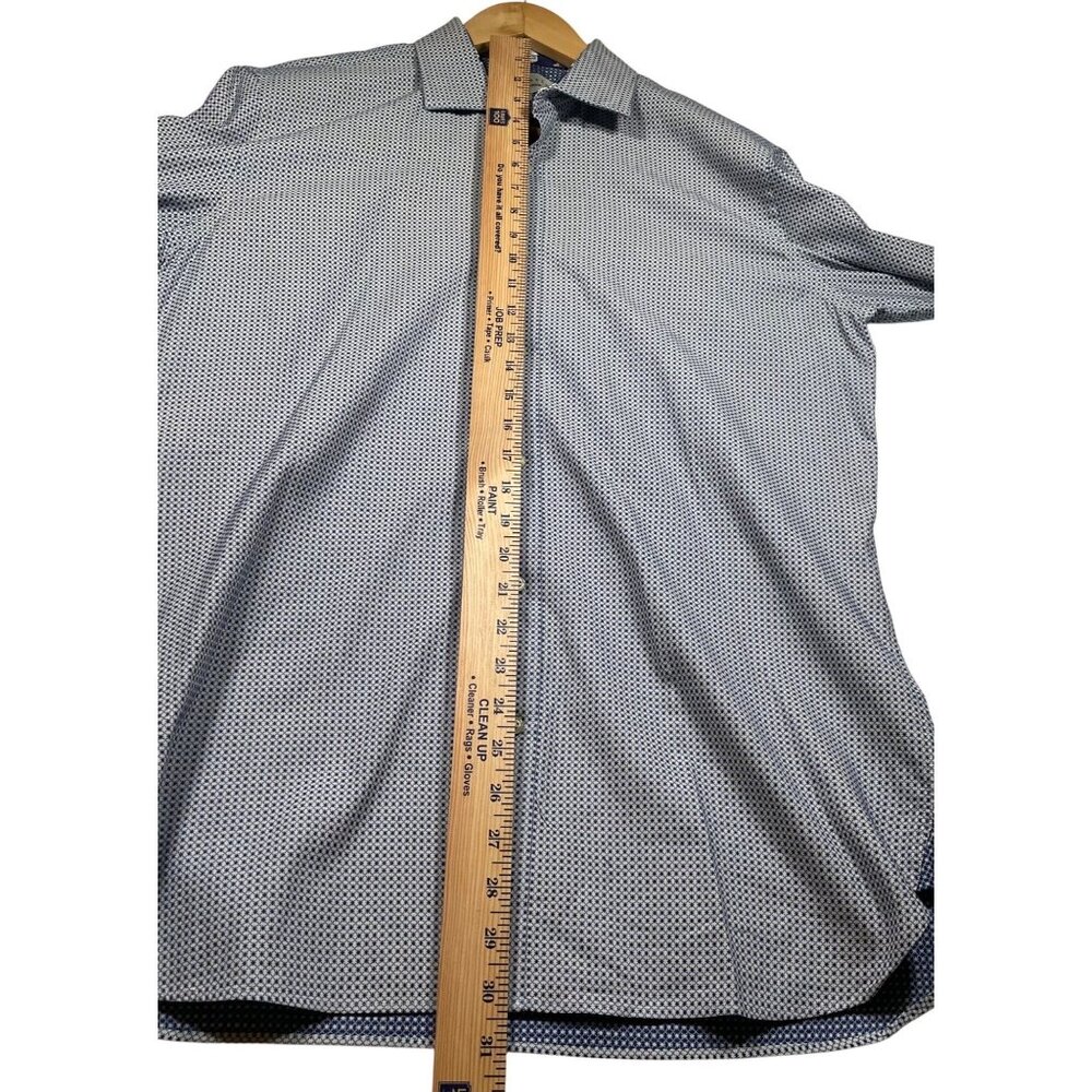 Ted Baker Endurance Navy White Printed Long Sleeve Button Up Shirt Size 16 32/33 - Picture 6 of 10
